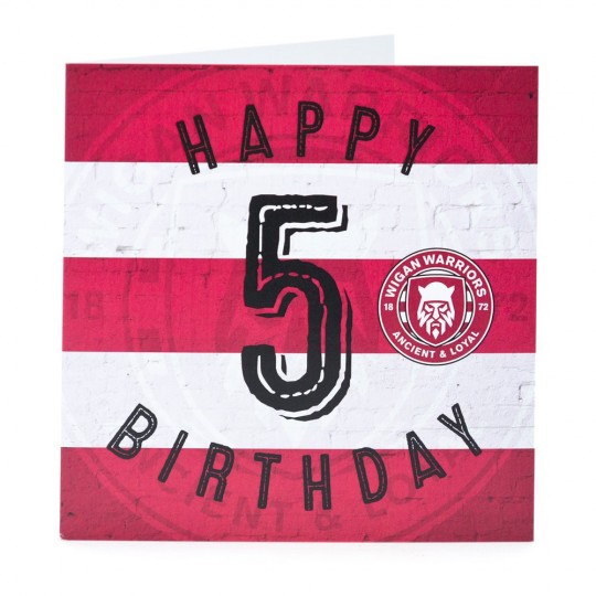 WARRIORS BIRTHDAY CARD AGE 5