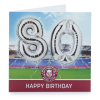 WARRIORS BALLOON BIRTHDAY CARD AGE 80