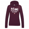 WOMENS ALL FOUR WINNERS HOODIE BURGUNDY
