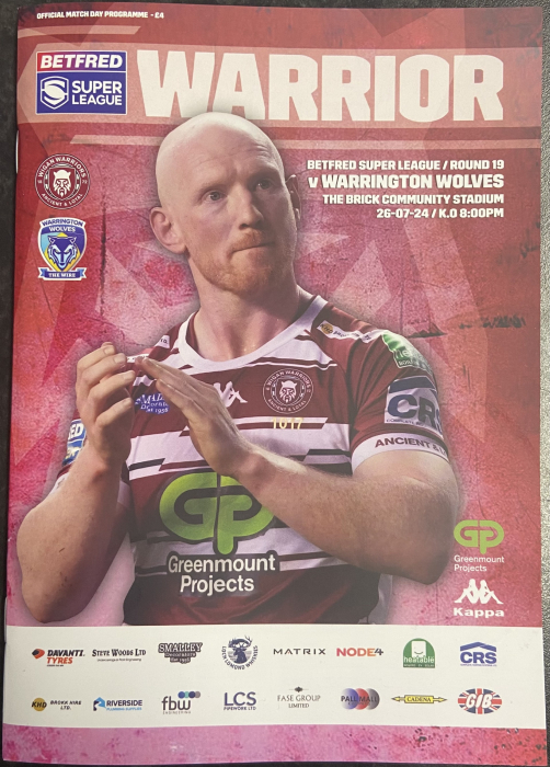 WARRINGTON PROGRAMME 26/07/2024