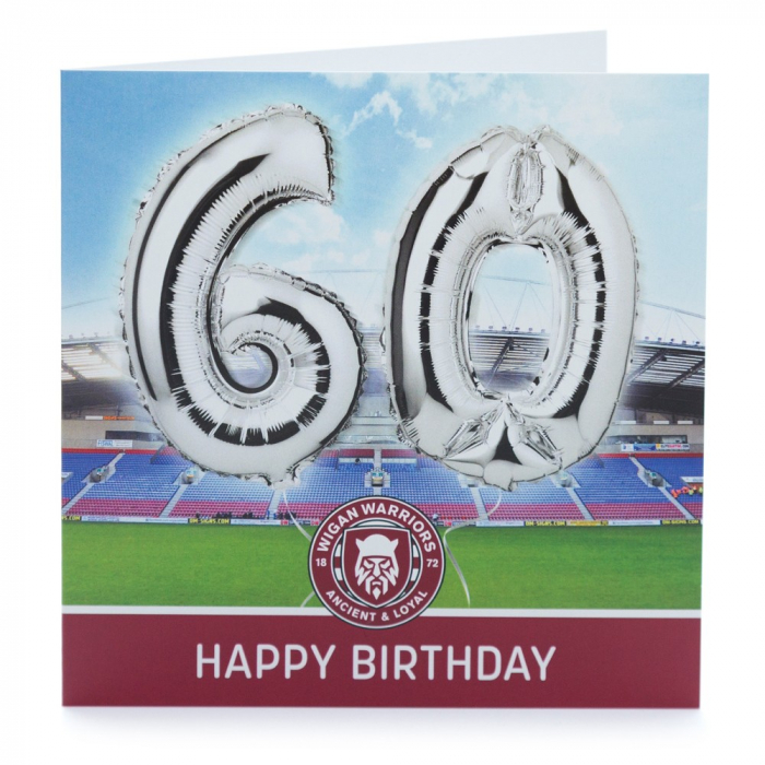 WARRIORS BALLOON BIRTHDAY CARD AGE 60