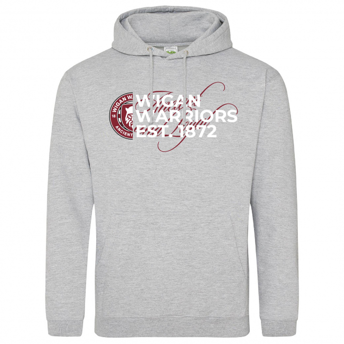 SCROLL TEXT HOODIE GREY