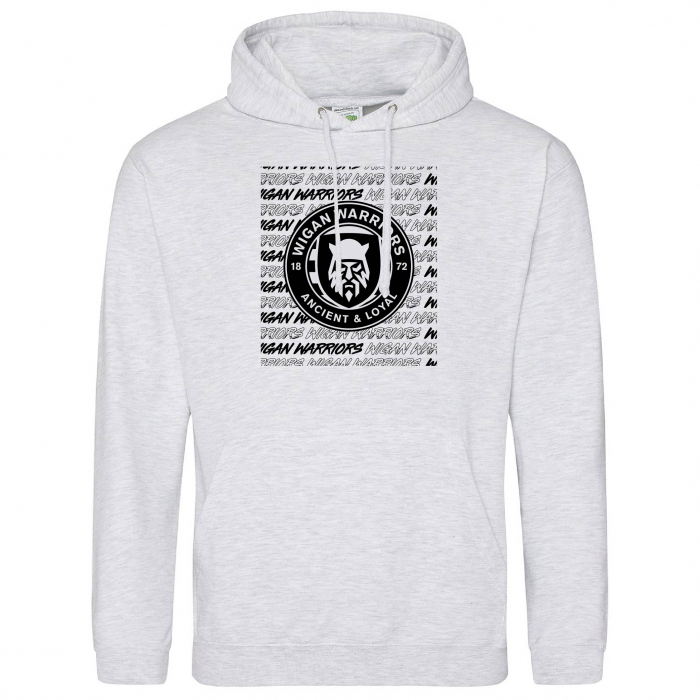 WIGAN WARRIORS CREST HOODIE GREY