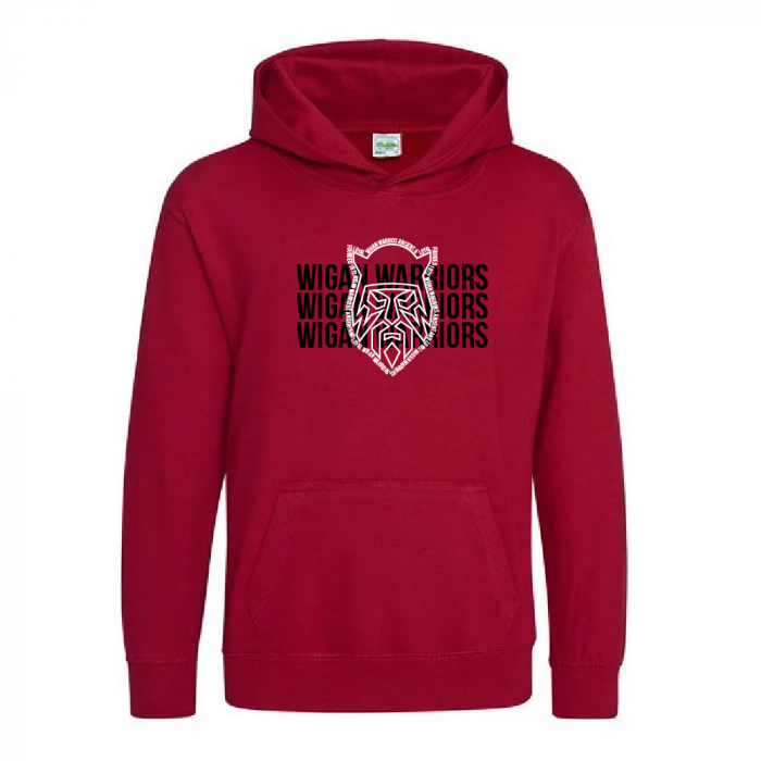 WIGAN WARRIORS ICON HOODIE CHERRY