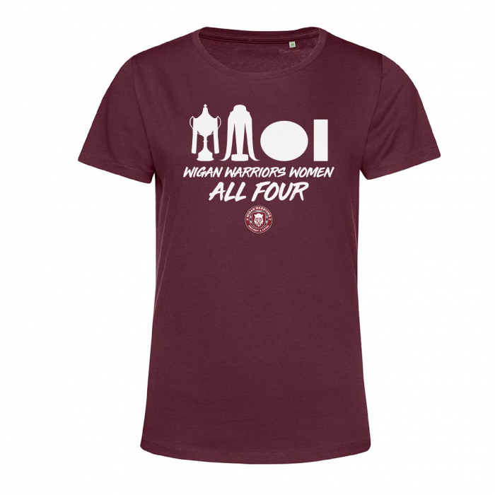 WOMENS ALL FOUR WINNERS YOUTH TEE BURGUNDY