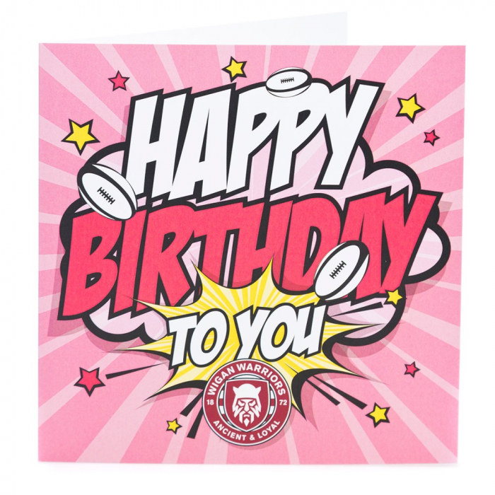 WARRIORS  PINK COMIC HAPPY BIRTHDAY CARD