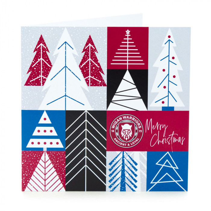 WARRIORS TREE DESIGN CHRISTMAS CARD